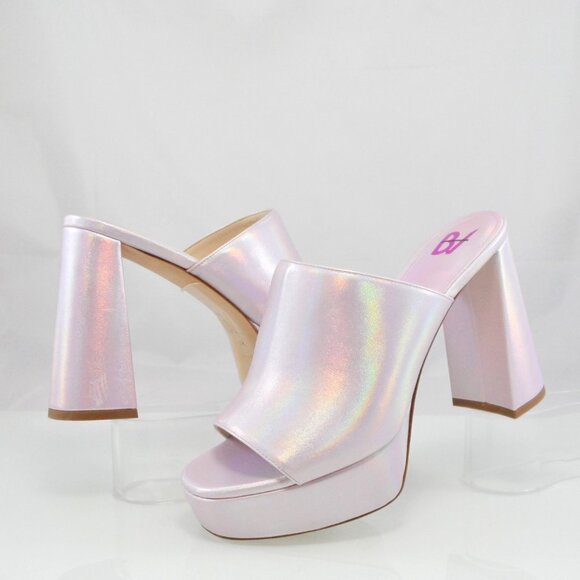 NIB$530 Bettina Vermillon Anita Platform Mules Block Heel Slip-0n Sandals 38.5 - Picture 11 of 16